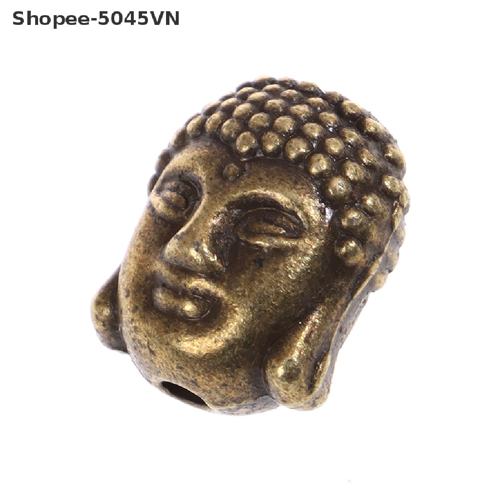 Set 10 Hạt Xỏ Lỗ Hình Đầu Phật Làm Trang Sức Thủ Công