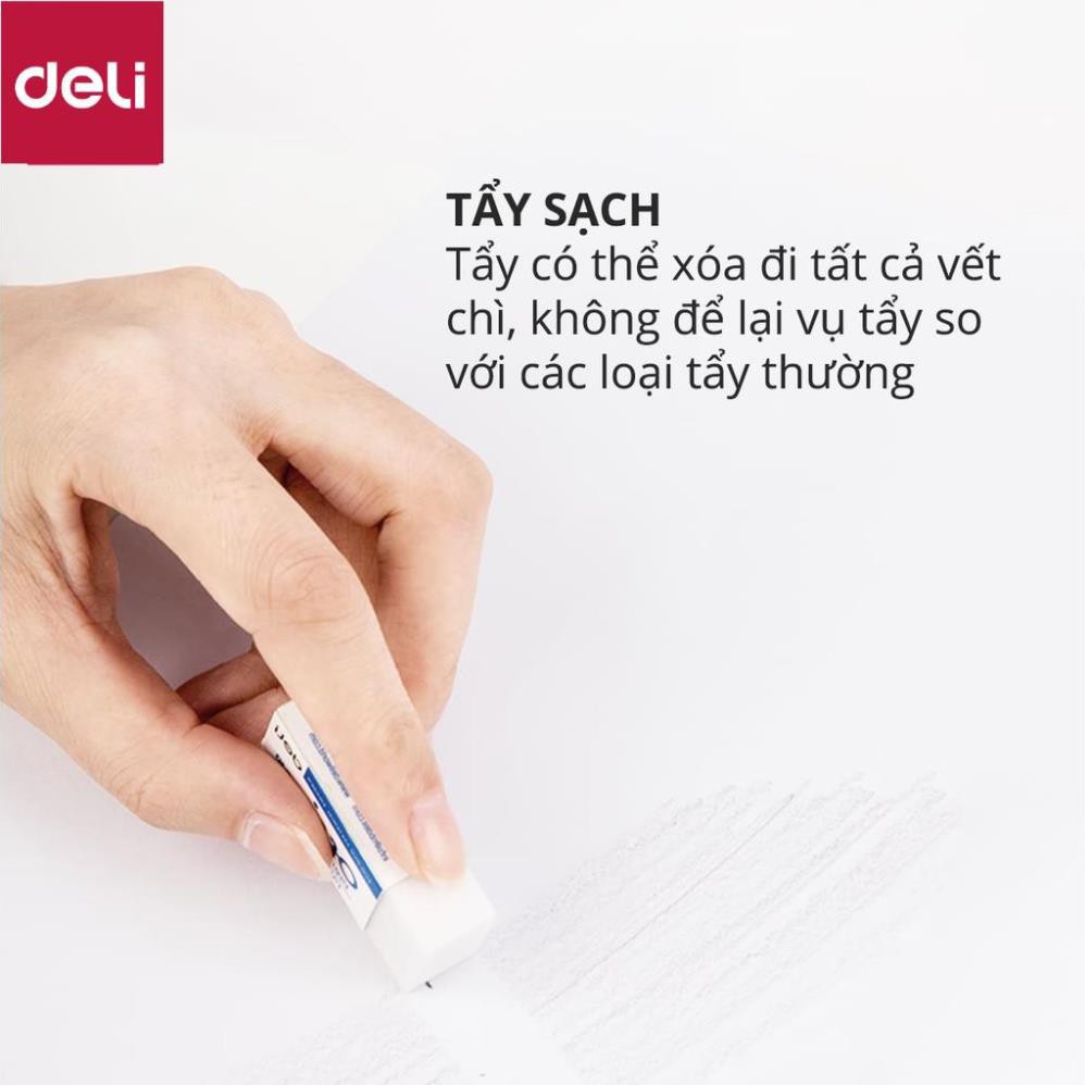 Gôm Tẩy Deli - Trắng - Phù hợp thi trắc nghiệm - 1 chiếc / 2 chiếc - EH03010 [Deli]