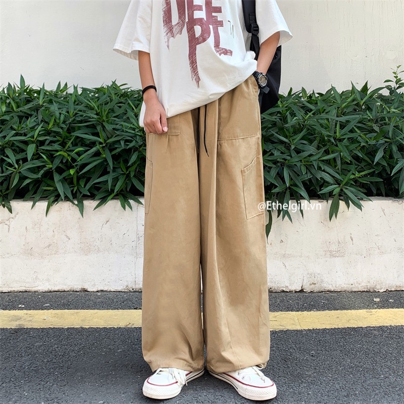 Quần ống rộng Lưng Cao Phong Cách Hàn Quốc Cổ Điển Thời Trang Cho Nữ