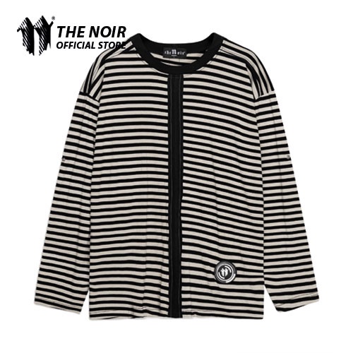 Áo thun kẻ sọc ngang tay dài form rộng unisex nam nữ LONG SLEEVE STRIPE LINE phong cách đường phố, công sở THE NOIR