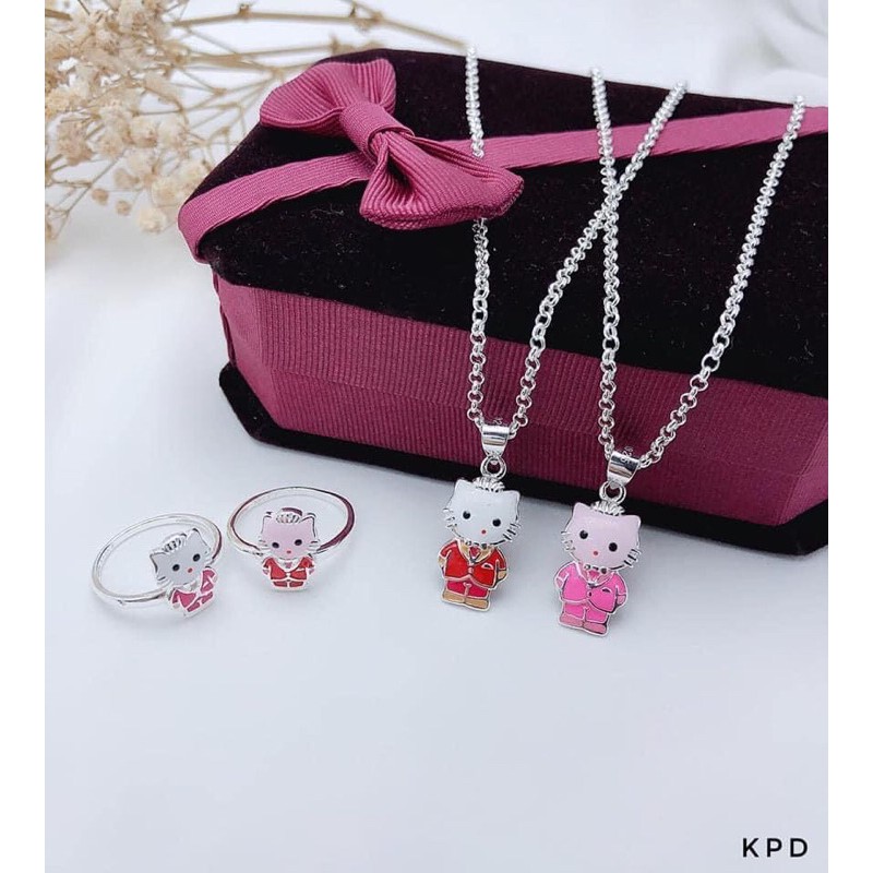 Combo dây mặt và nhẫn mèo cho bé C07240