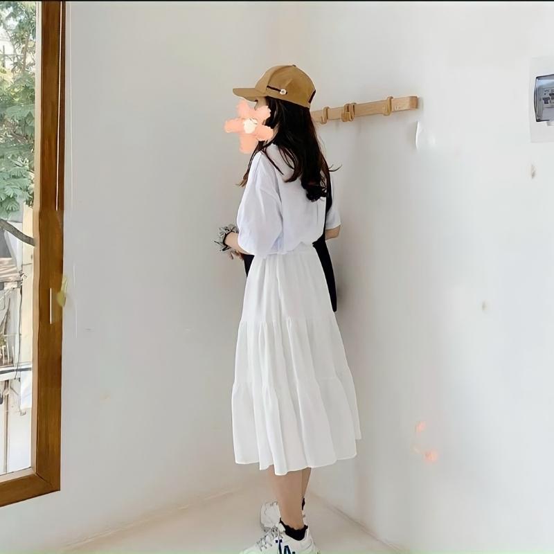 Chân Váy Vintage Nữ Voan 3 Tầng Dáng Dài 2 Lớp
