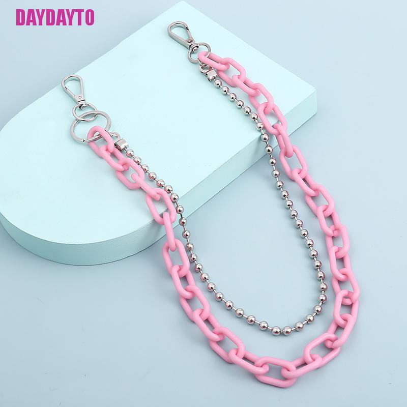 Dây Xích Hai Lớp Bằng Acrylic Phong Cách Punk Hip Hop Cá Tính Cho Quần