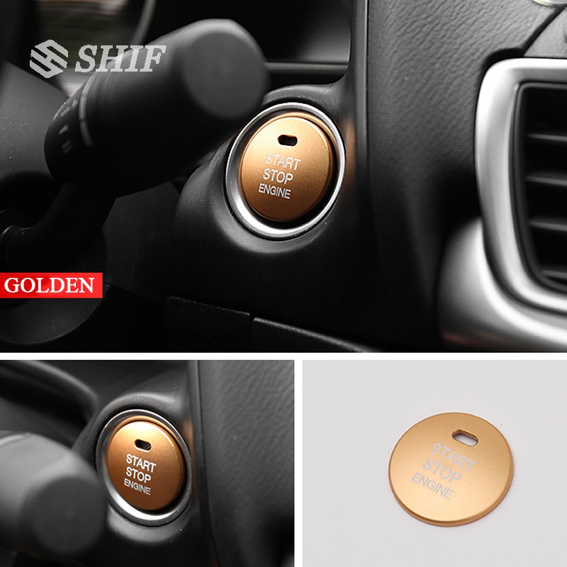 Vòng kim loại bọc công tắc động cơ xe hơi mazda3 axela