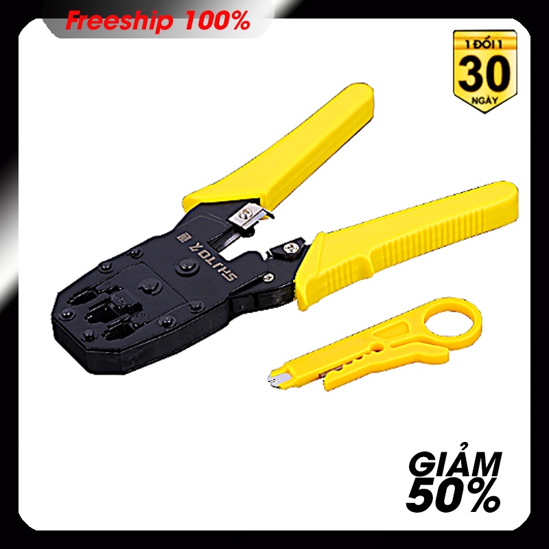 Kềm bấm mạng cao cấp shito Size 205 mm nặng 0,4 , bấm chuẩn 4P - 6P - 8P - full phụ kiện - Cán cao su chống trượt k