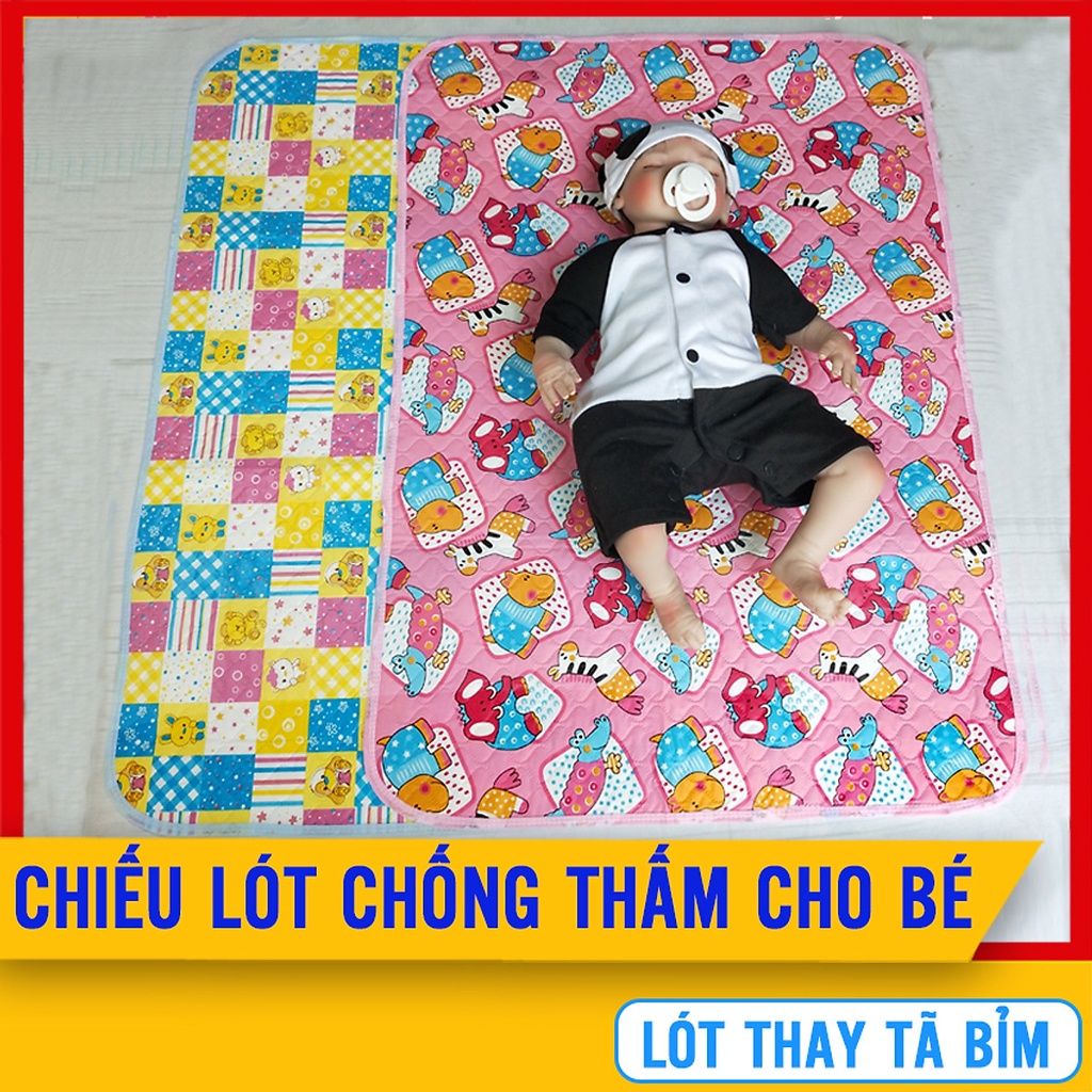 Chiếu Lót Chống Thấm Cao Cấp Cho Bé, Combo đi sinh, Tấm lót nằm cho bé