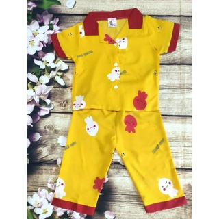Bộ Lụa Tay Ngắn Quần Lửng Bé (6-14kg) (giao màu ngẫu nhiên)