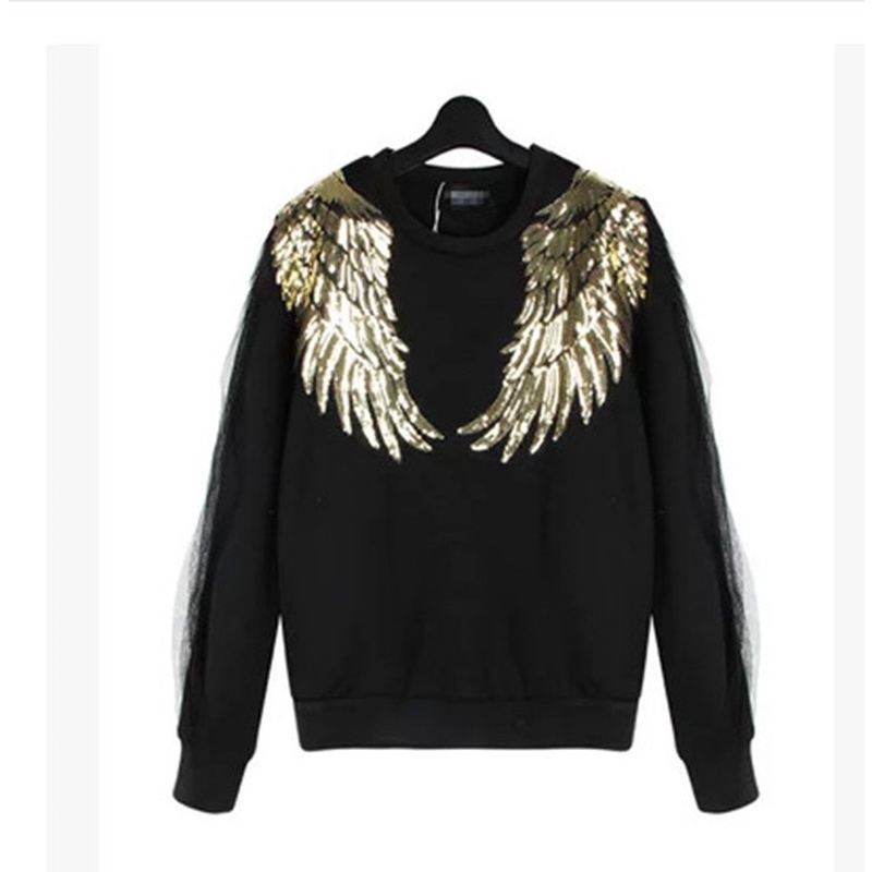 Miếng Dán Ủi Quần Áo Hình Cánh Thiên Thần Đính Kim Sa Lấp Lánh DIY