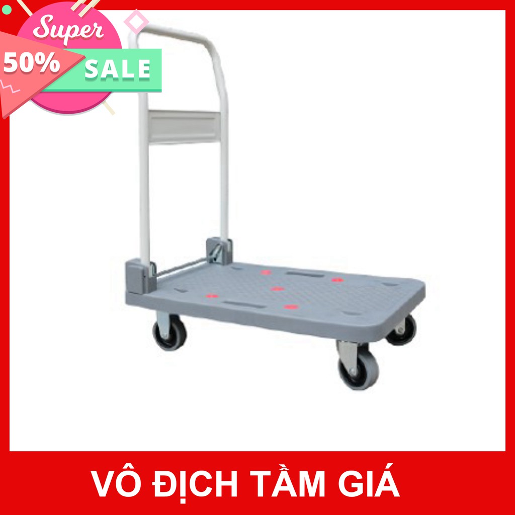 Xe Đẩy Hàng 4 bánh 300kg, Xe Đẩy Hàng Inox Maxkiwi- Bánh êm Sàn Aluminium