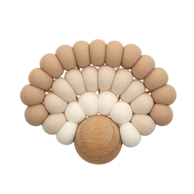 Đồ Chơi Gặm Nướu Cho Bé Bằng Hạt Tròn Phối Silicon Không BPA Dễ Thương