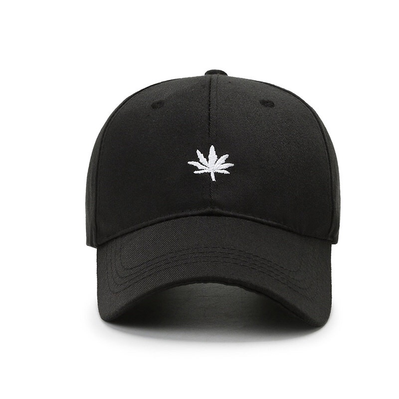 Mũ Lưỡi Trai Nam Nữ THÊU HÌNH LÁ THẢO MỘC Phong Cách Hip Hop Hàn Quốc - Nón kết Ulzzang Form Unisex Thời Trang