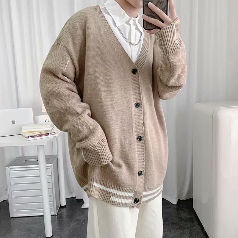 Áo khoác nam Cardigan bằng vải dệt kim mỏng tay dài dáng rộng rãi thời trang mùa thu cho áo len bigsize áo khoác unisex  fashion cardigan nam áo nỉ sweater nữ
