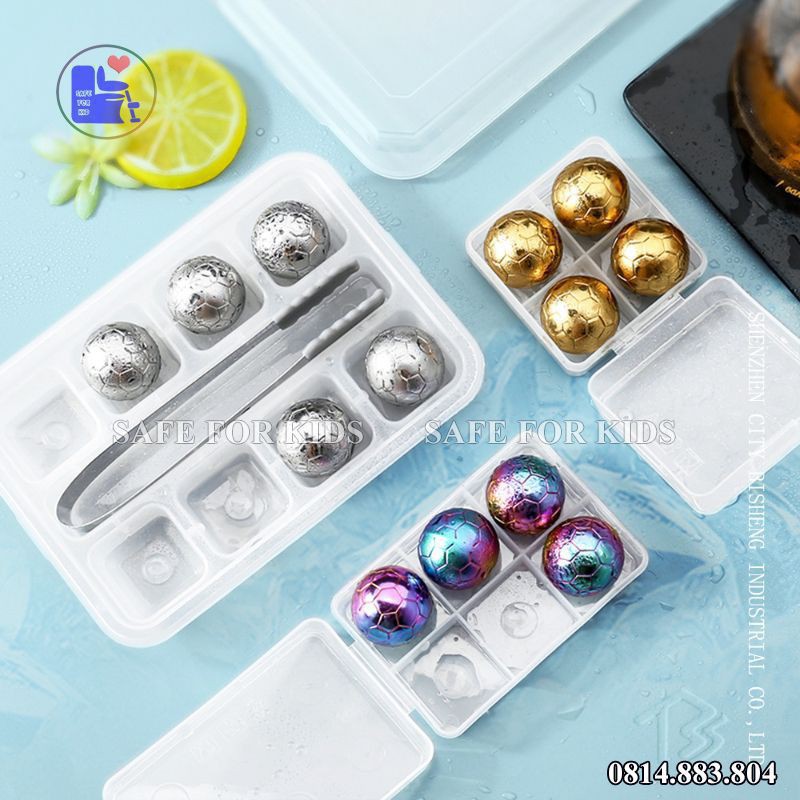 Đá Lạnh Vĩnh Cửu Không Tan Chất Liệu Inox Hình Quả Bóng, Làm Lạnh Đồ Uống Không Gây Loãng Hương Vị