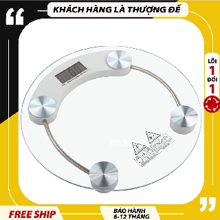 cân điện tử sức khỏe, cân điện tử kính cường lực tròn tối đa 180kg