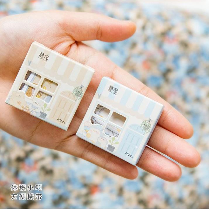 Bộ 45 Sticker Hàn Quốc hình Con Vật Tinh Nghịch dán trang trí E94