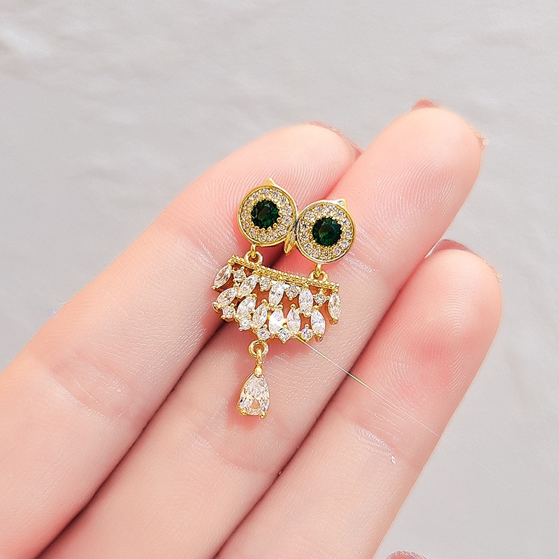 Ghim Cài Áo Hình Cú Mèo Đính Đá Zircon Dễ Thương