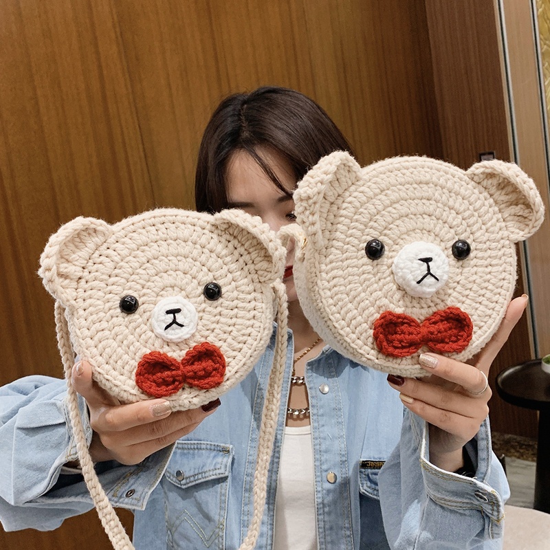 [Mẫu Mới 2022] DIY Combo Nguyên Liệu Làm Túi Tròn Đầu Gấu - Qùa Tặng Handmade Ý Nghĩa (HÀNG CÓ SẴN)