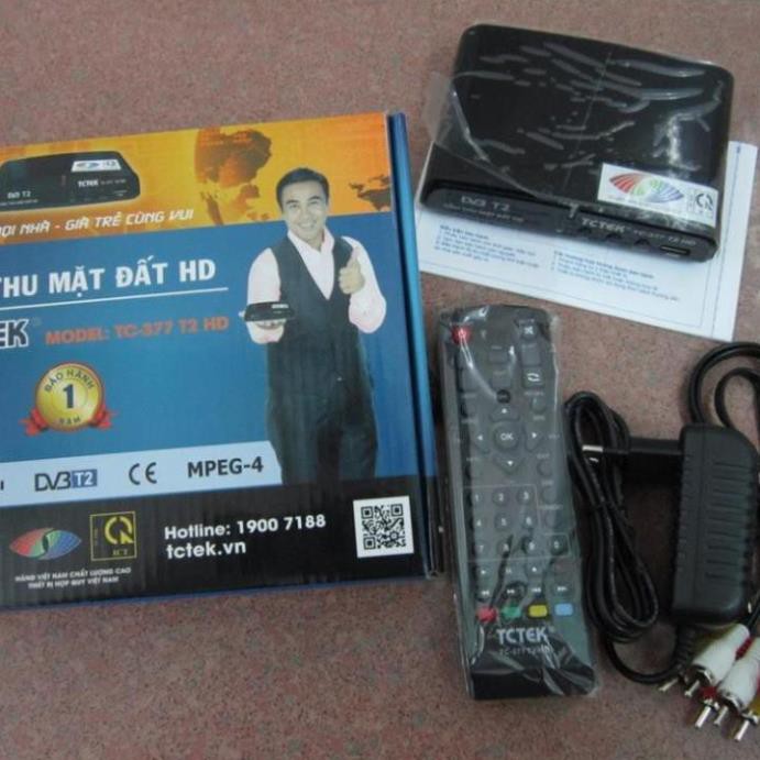 [Chính Hãng DVB-T2] Đầu thu mặt đất DVB T2/ TCTEK377 Xem miễn phí 65kênh truyền hình/ có sách hướngdẫn lắp ráp & cài đặt