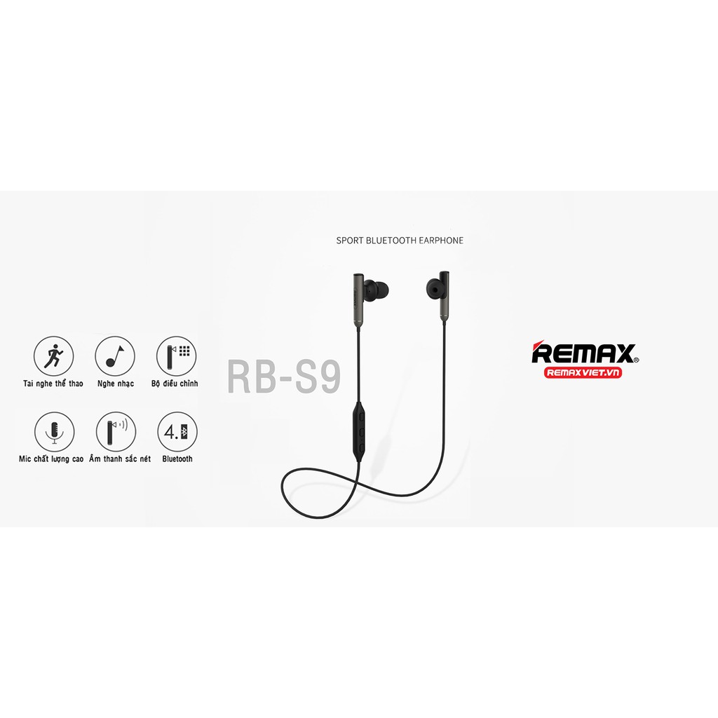 [Siêu rẻ] Tai nghe thể thao bluetooths Remax RB-S9 - tặng kèm bao da đựng tai nghe