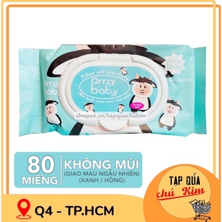 Khăn ướt em bé AMY BABY không mùi 80 TỜ siêu tiết kiệm - tapquachukim