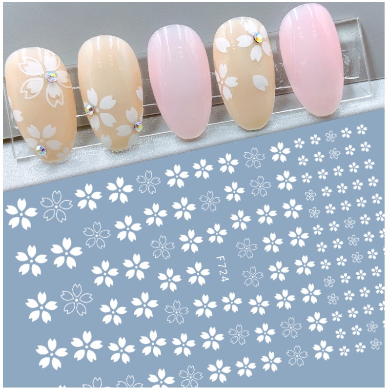 Sticker hoa trắng mẫu mới