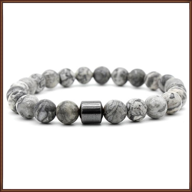 Vòng Đeo Tay Chuỗi Hạt Đá Từ Tính Tự Nhiên Dành Cho Nam Và Nữ