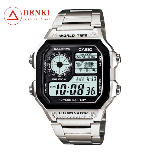 [STANDARD] Đồng Hồ Nam Dây Kim Loại Casio Chính Hãng AE-1200WHD-1AVDF