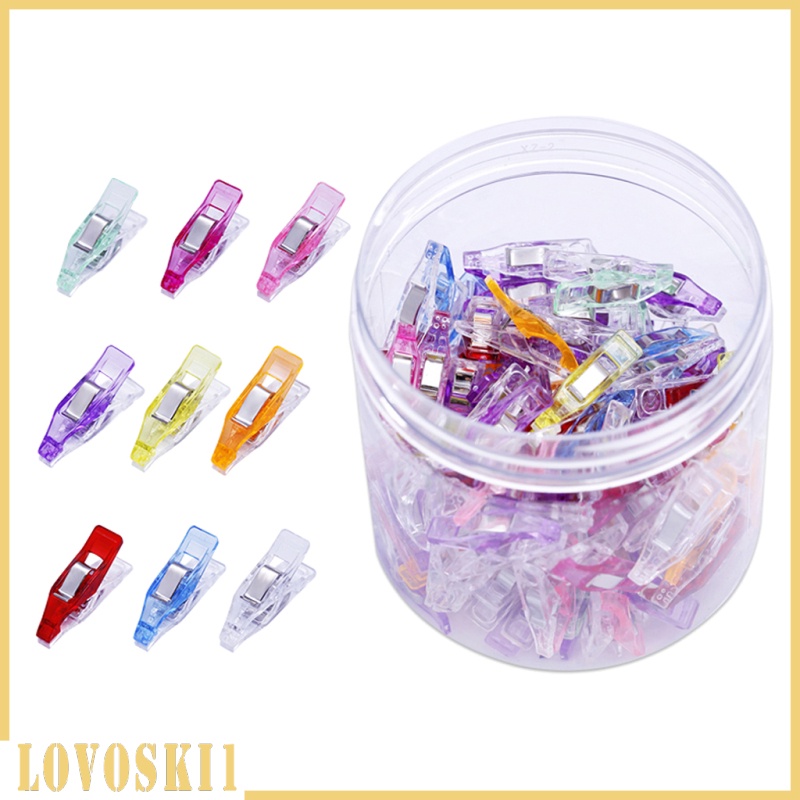 [LOVOSKI1]100Pcs Wonder Clips Craft Clamps for Crochet Knitting Quilting Binding Tool