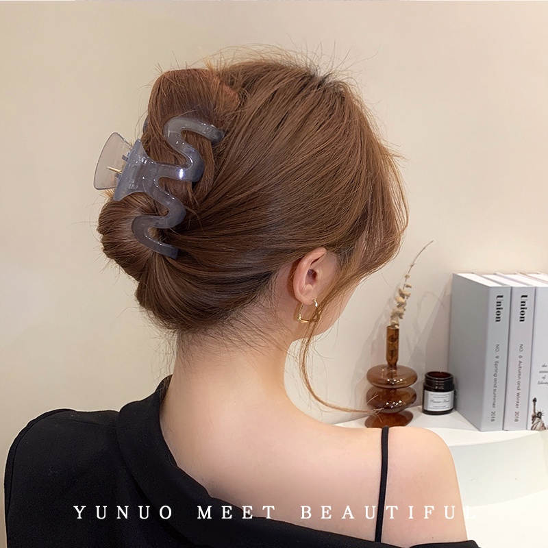 Kẹp Tóc Trong Suốt Cỡ Lớn Phong Cách Hàn Quốc Đơn Giản Cho Nữ