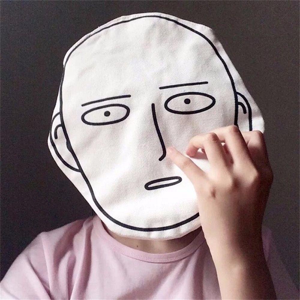 Lanfy Túi Xách Vải Canvas Gấp Gọn Tái Sử Dụng Được In Hoạt Hình One Punch Man Cho Nam Và Nữ Đi Học/ Du Lịch