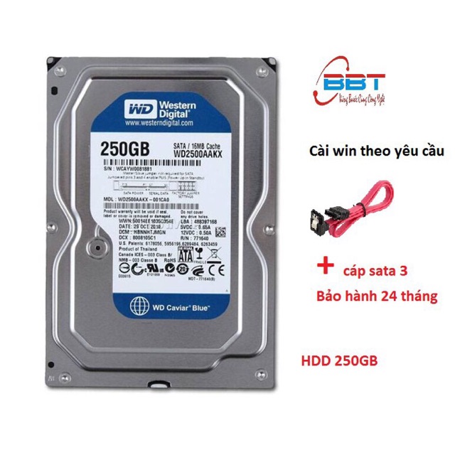 Ổ cứng PC Hdd 250GB + Dây sata 3
