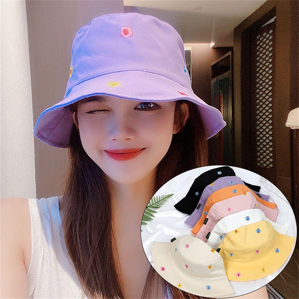 SUSANS Nón Bucket Hoạ Tiết Hoa Thêu Thiết Kế Thanh Lịch