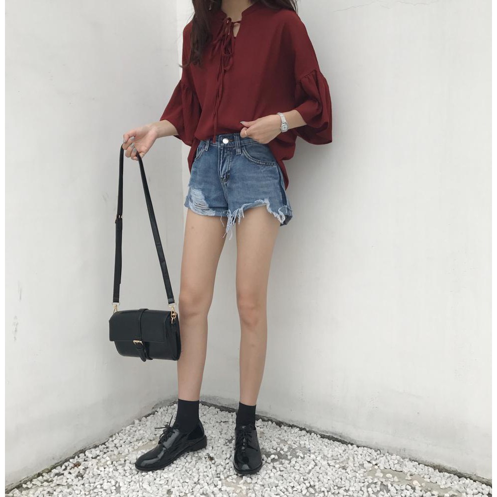 Áo Sơ Mi Vải Voan Dáng Rộng Thân Ngắn Phong Cách Thanh Lịch Dành Cho Phụ Nữ | BigBuy360 - bigbuy360.vn