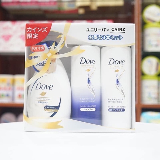 Bộ dầu gội Dove Set 3 sản phẩm (dầu gội, dầu xả, sữa tắm)