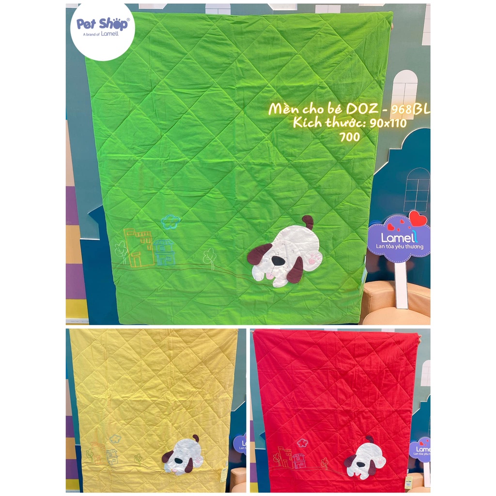 Chăn cotton chần bông cho bé mùa thu đông, chăn mền trẻ em cao cấp Petshop DOZ-968BL (90X110)