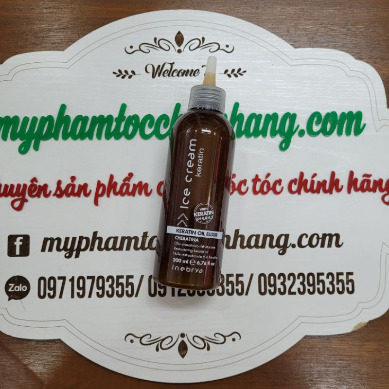 TINH CHẤT PHỤC HỒI TÓC HƯ TỔN KERATIN ELIXIR OIL INEBRYA 200ML