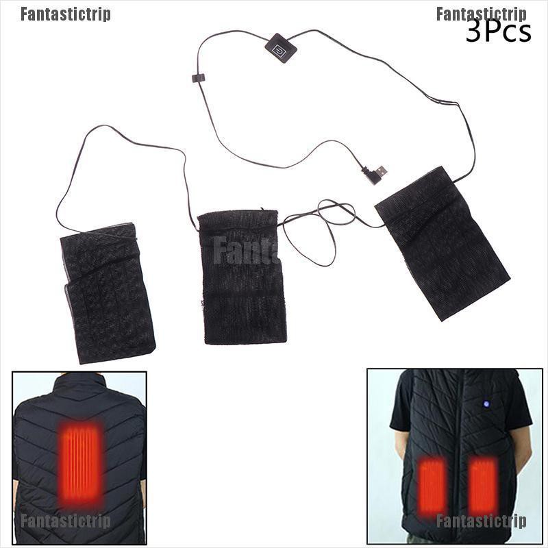 Fantastictrip 5V USB Charged Clothes Heating Pad Electric Heating Sheet Warmer Pad Vest Jacket