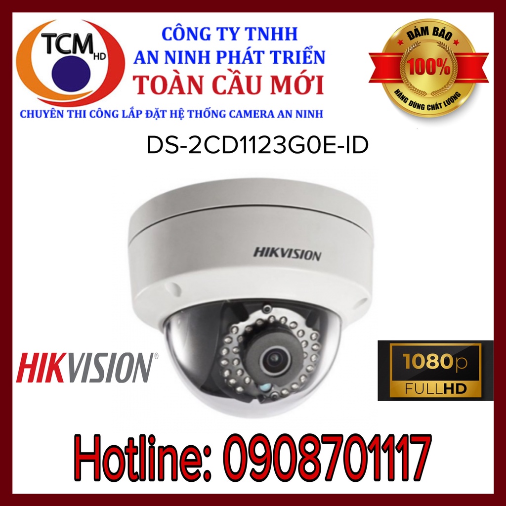 Camera IP Dome hồng ngoại 2.0 Megapixel HIKVISION DS-2CD1123G0E-ID