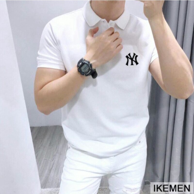 Áo thun ny nam nữ có cổ tay ngắn cao cấp, áo polo ny có cổ nam nữ, áo phông ny unisex