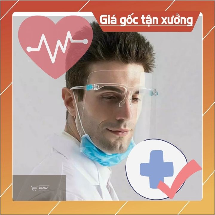 KÍNH BẢO HỘ VÀ MẶT NẠ - TẤM KÍNH CHE MẶT FACE SHIELD CHỐNG GIỌT BẮN PHÒNG DỊCH KHÁNG KHUẨN AN TOÀN CHO CẢ NHÀ
