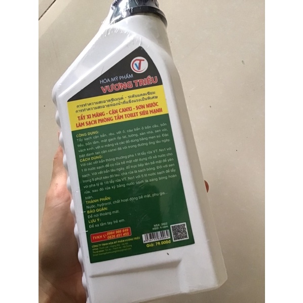 Chất tẩy xi măng, tẩy canxi - chất tẩy đa năng Vương Triều 800ml