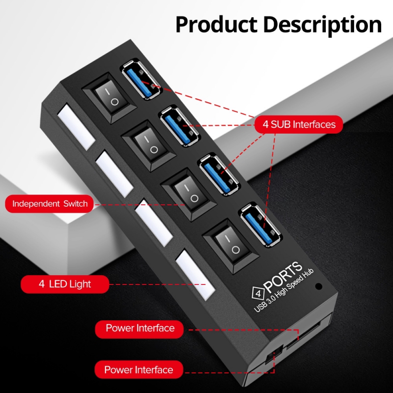 Bộ Chia 4 Cổng Usb 3.0 Tiện Dụng