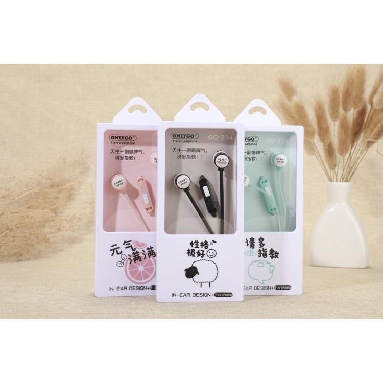 tai nghe đôi bangtan TNDI10 GO-234 cừu gấu ngựa earphone cute dễ thương