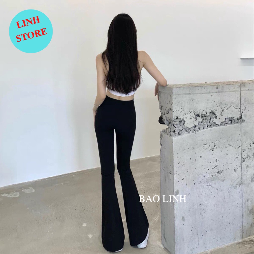 Quần Legging Nữ Ống Loe LINH STORE BigSize Dáng Legging Mặc Ở Cạp Chun Chất Liệu Cotton Co Dãn Bốn Chiều M056