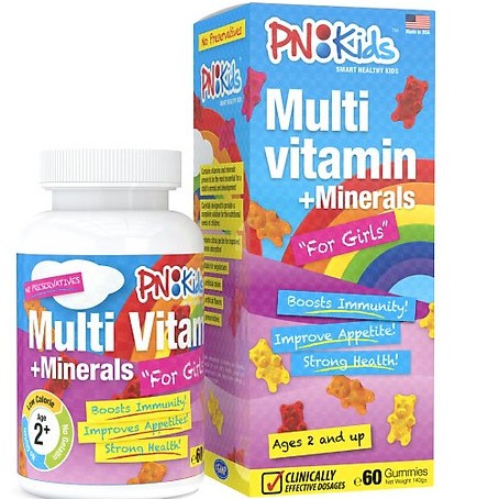 Kẹo Gum PNKids Multivitamin Bổ Sung Vitamin Tăng Sức Đề Kháng Cho Bé Gái
