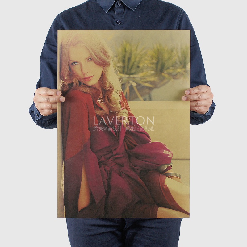 Tranh Giấy Kraft Trang Trí Phong Cách Retro Hình Taylor Swift H1194