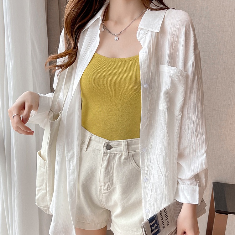 SUXI Áo Sơ Mi Tay Dài Chống Nắng Màu Sắc Thời Trang Mùa Hè Dành Cho Nữ