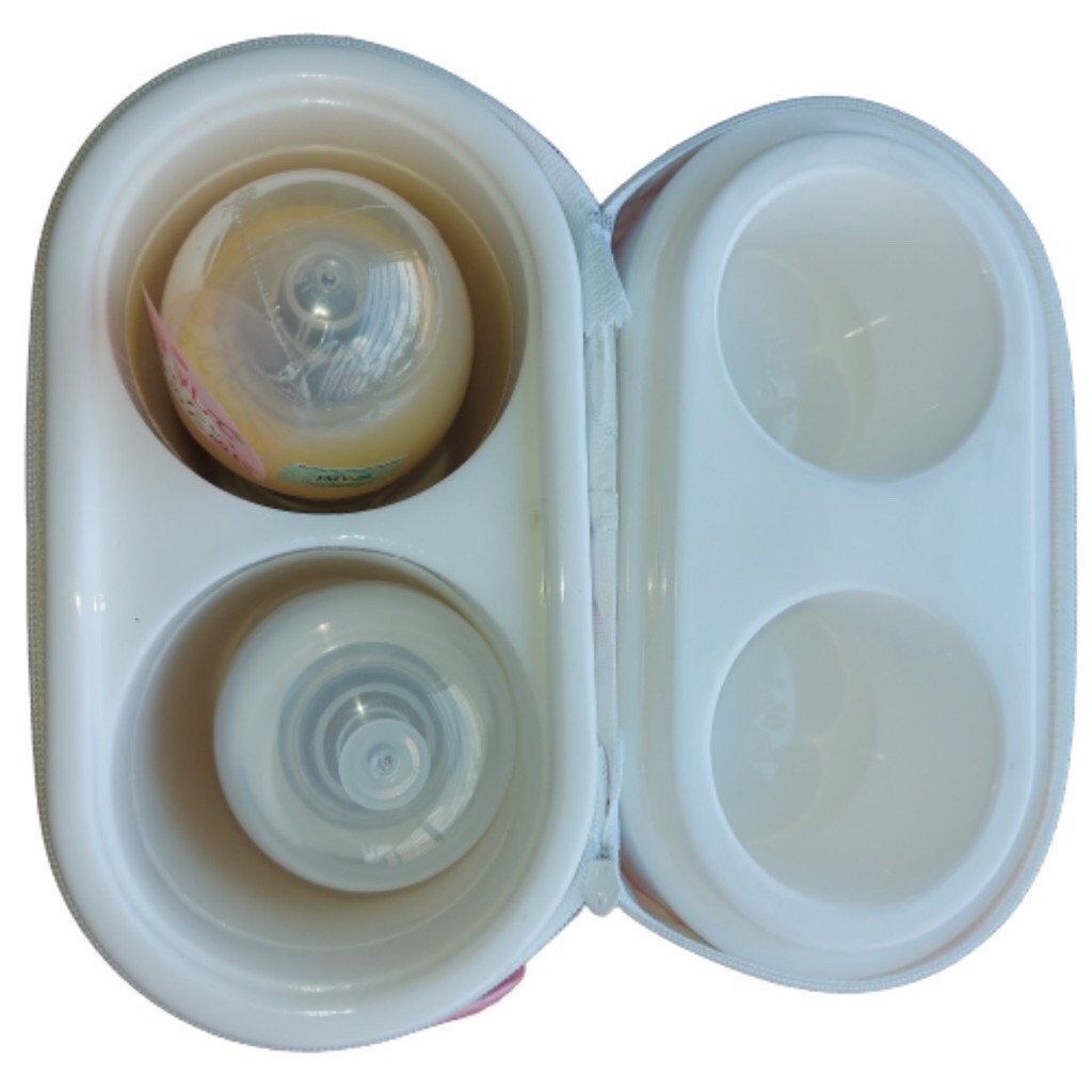 Bình ủ sữa đôi 2 ngăn 260ml dành cho bé trai bé gái, hâm nóng sữa được lâu