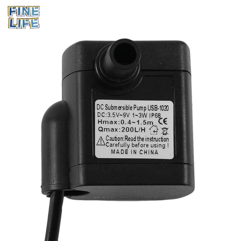 DC3.5-9V 3W Brushless DC Submersible Water Pump USB Fountain Fish Tank Pump