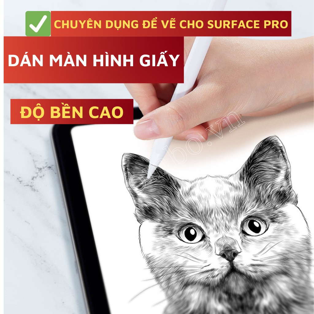 Dán màn hình SURFACE PAPER (MÀN HÌNH GIẤY) - Dán chuyên dụng để vẽ- Pro 4/5/5/6/7, pro X, surface book, surface laptop